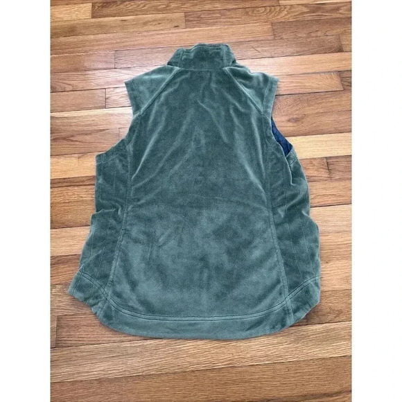 REI Women's Fleece Reversible Green/Teal Zip Vest Size M - Picture 6 of 6
